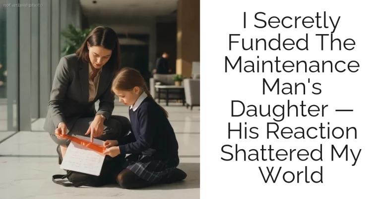 I Secretly Funded The Maintenance Man's Daughter — His Reaction Shattered My World