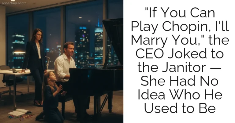 "If You Can Play Chopin, I'll Marry You," the CEO Joked to the Janitor — She Had No Idea Who He Used to Be