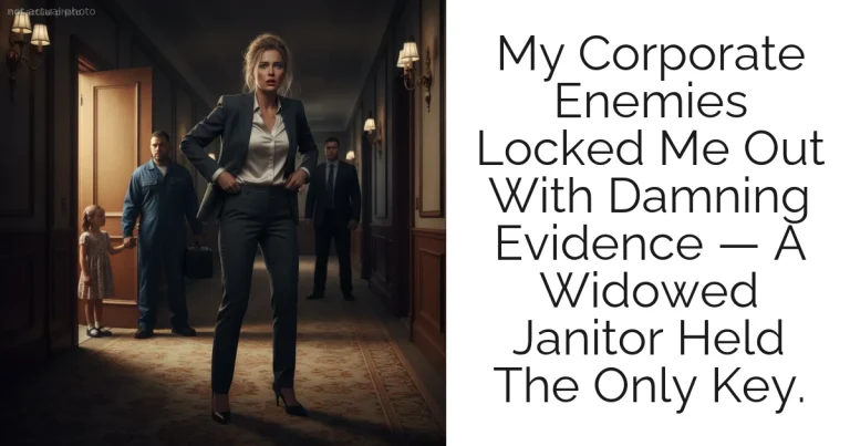 My Corporate Enemies Locked Me Out With Damning Evidence — A Widowed Janitor Held The Only Key.