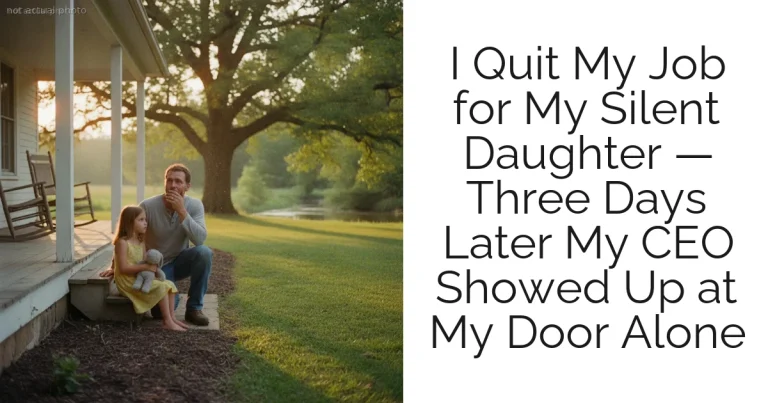 I Quit My Job for My Silent Daughter — Three Days Later My CEO Showed Up at My Door Alone
