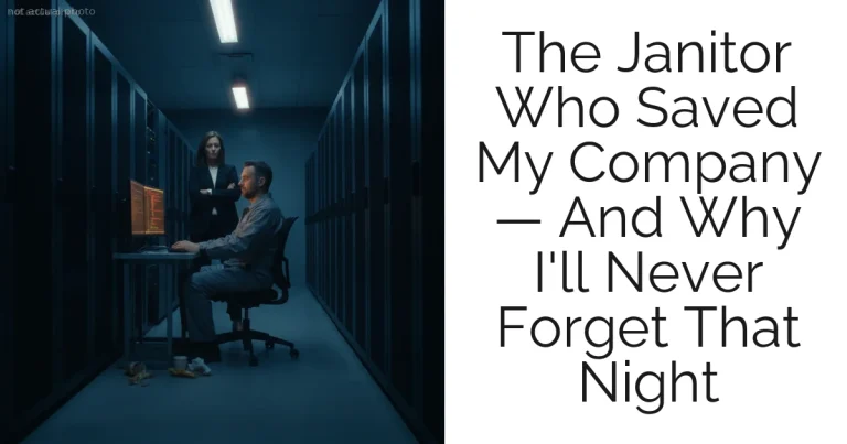 The Janitor Who Saved My Company — And Why I'll Never Forget That Night