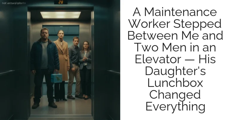 A Maintenance Worker Stepped Between Me and Two Men in an Elevator — His Daughter's Lunchbox Changed Everything
