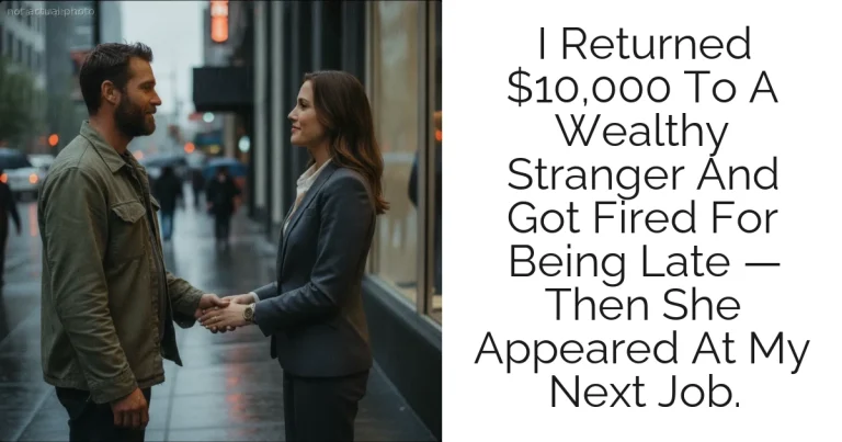 I Returned $10,000 To A Wealthy Stranger And Got Fired For Being Late — Then She Appeared At My Next Job.