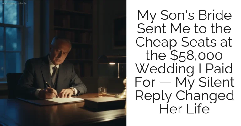 My Son's Bride Sent Me to the Cheap Seats at the $58,000 Wedding I Paid For — My Silent Reply Changed Her Life