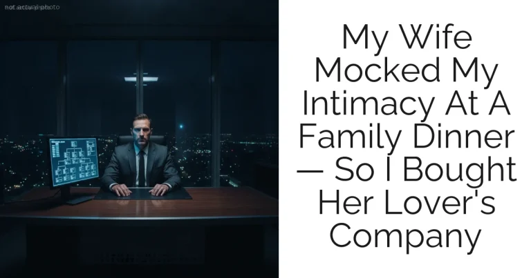 My Wife Mocked My Intimacy At A Family Dinner — So I Bought Her Lover's Company