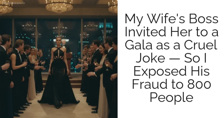 My Wife's Boss Invited Her to a Gala as a Cruel Joke — So I Exposed His Fraud to 800 People