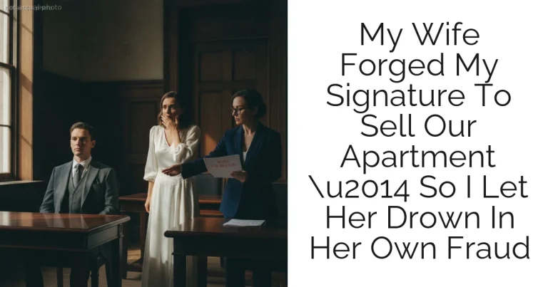 My Wife Forged My Signature To Sell Our Apartment u2014 So I Let Her Drown In Her Own Fraud