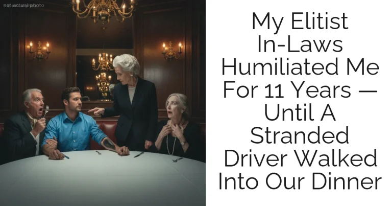 My Elitist In-Laws Humiliated Me For 11 Years — Until A Stranded Driver Walked Into Our Dinner