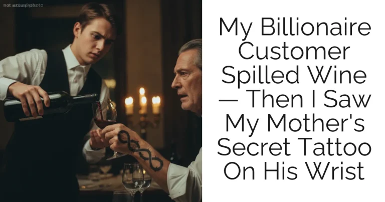 My Billionaire Customer Spilled Wine — Then I Saw My Mother's Secret Tattoo On His Wrist