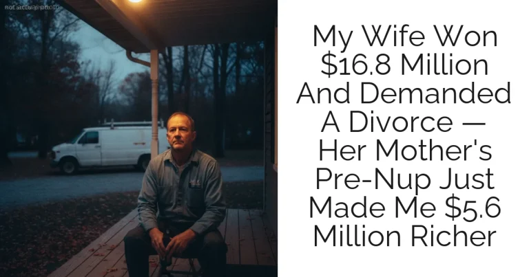 My Wife Won $16.8 Million And Demanded A Divorce — Her Mother's Pre-Nup Just Made Me $5.6 Million Richer