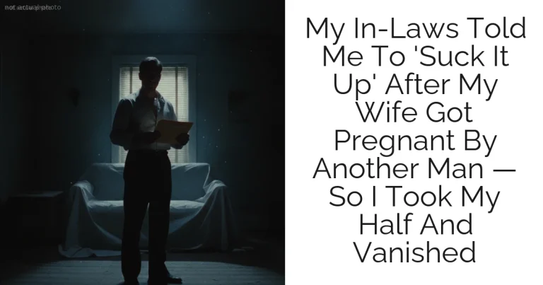 My In-Laws Told Me To 'Suck It Up' After My Wife Got Pregnant By Another Man — So I Took My Half And Vanished