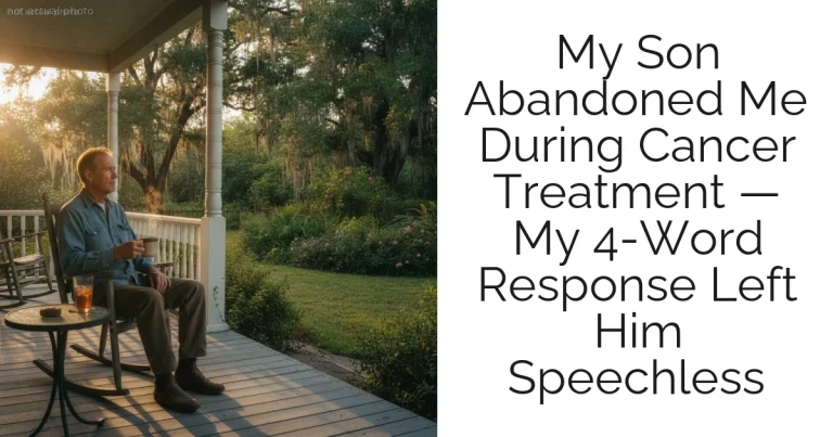 My Son Abandoned Me During Cancer Treatment — My 4-Word Response Left Him Speechless