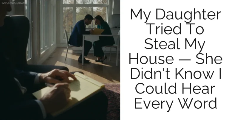 My Daughter Tried To Steal My House — She Didn't Know I Could Hear Every Word