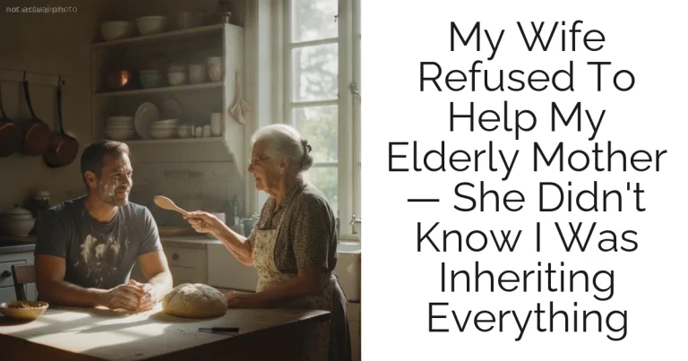 My Wife Refused To Help My Elderly Mother — She Didn't Know I Was Inheriting Everything