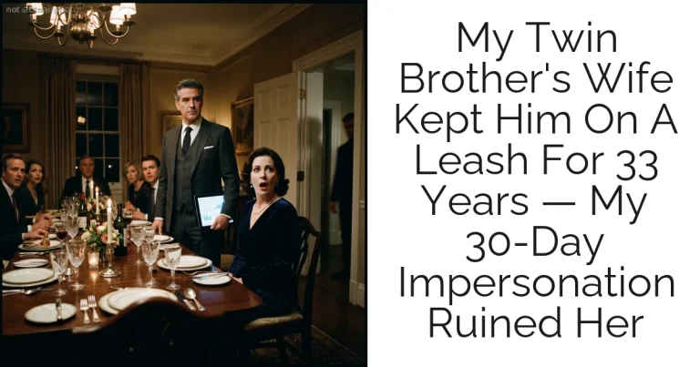 My Twin Brother's Wife Kept Him On A Leash For 33 Years — My 30-Day Impersonation Ruined Her