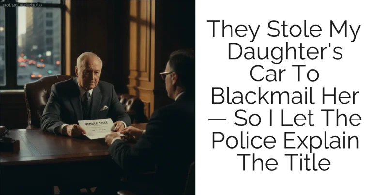They Stole My Daughter's Car To Blackmail Her — So I Let The Police Explain The Title