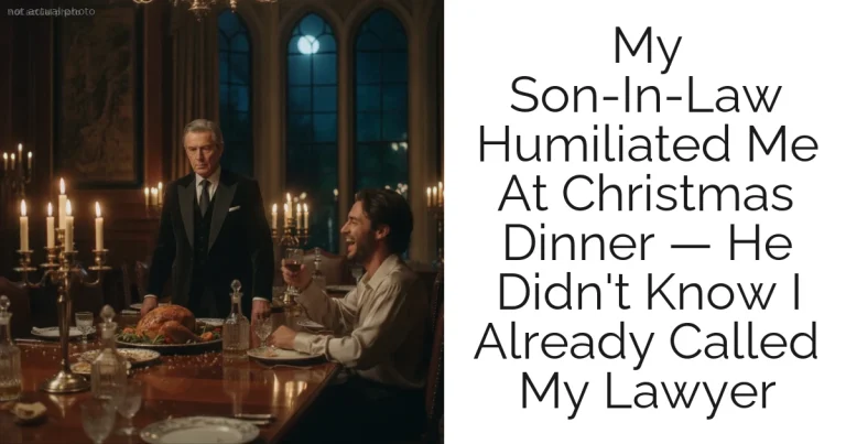 My Son-In-Law Humiliated Me At Christmas Dinner — He Didn't Know I Already Called My Lawyer