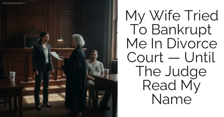 My Wife Tried To Bankrupt Me In Divorce Court — Until The Judge Read My Name