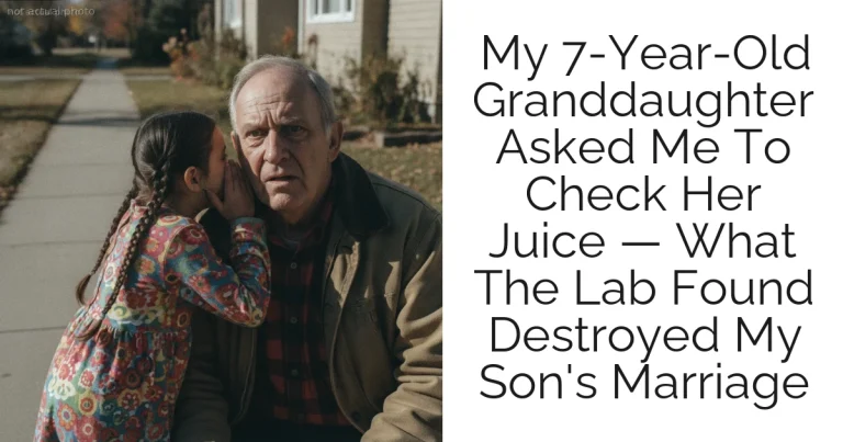 My 7-Year-Old Granddaughter Asked Me To Check Her Juice — What The Lab Found Destroyed My Son's Marriage