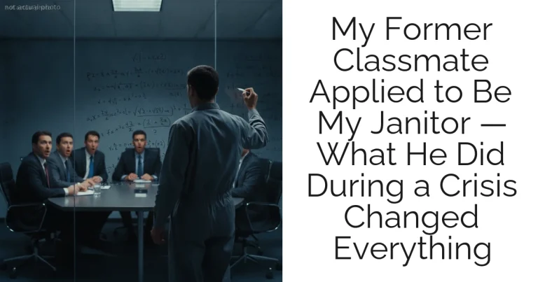 My Former Classmate Applied to Be My Janitor — What He Did During a Crisis Changed Everything