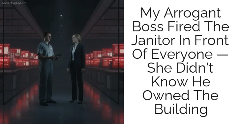My Arrogant Boss Fired The Janitor In Front Of Everyone — She Didn't Know He Owned The Building