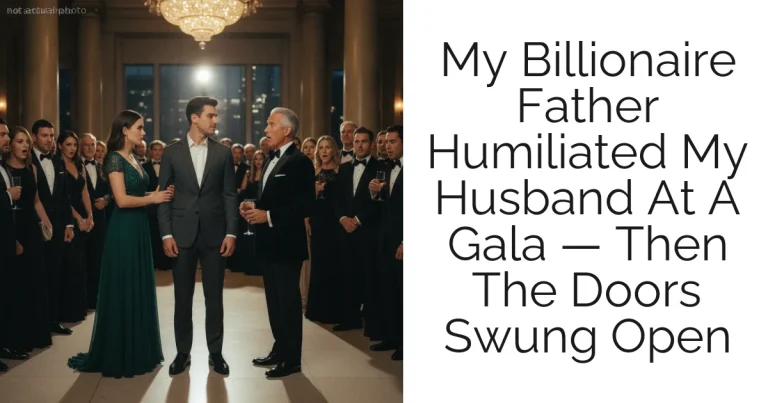 My Billionaire Father Humiliated My Husband At A Gala — Then The Doors Swung Open
