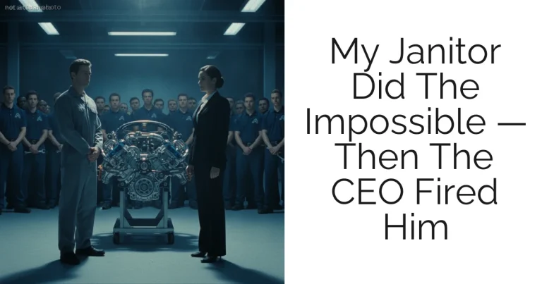 My Janitor Did The Impossible — Then The CEO Fired Him