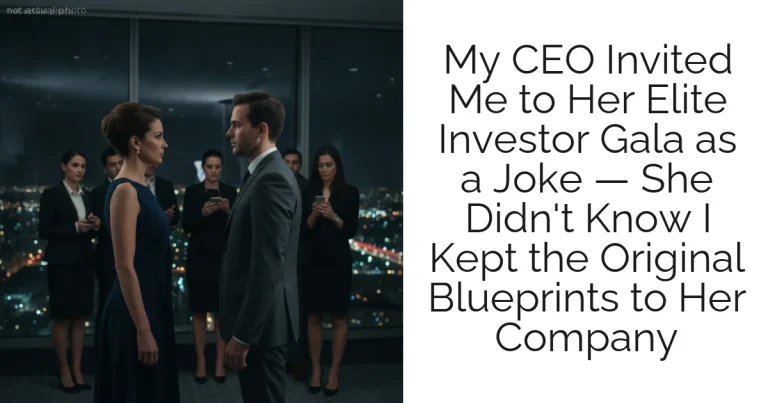 My CEO Invited Me to Her Elite Investor Gala as a Joke — She Didn't Know I Kept the Original Blueprints to Her Company