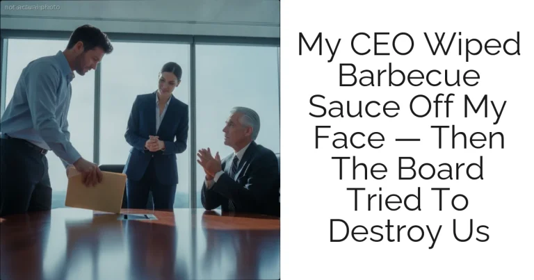 My CEO Wiped Barbecue Sauce Off My Face — Then The Board Tried To Destroy Us