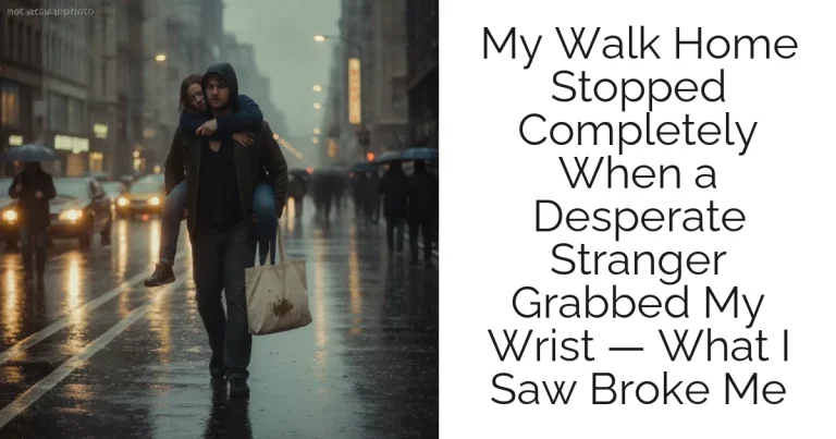 My Walk Home Stopped Completely When a Desperate Stranger Grabbed My Wrist — What I Saw Broke Me