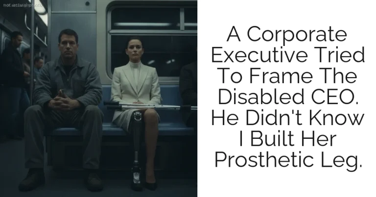 A Corporate Executive Tried To Frame The Disabled CEO. He Didn't Know I Built Her Prosthetic Leg.