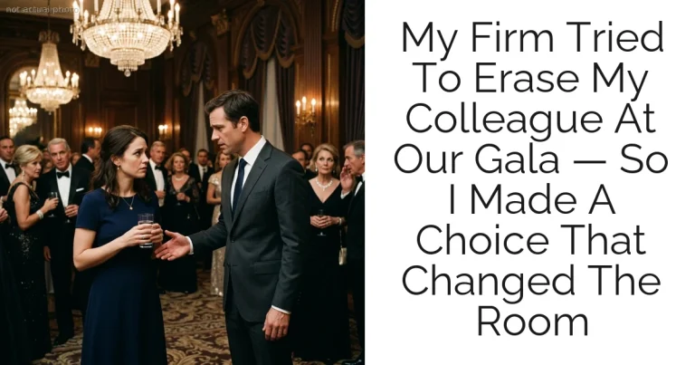 My Firm Tried To Erase My Colleague At Our Gala — So I Made A Choice That Changed The Room