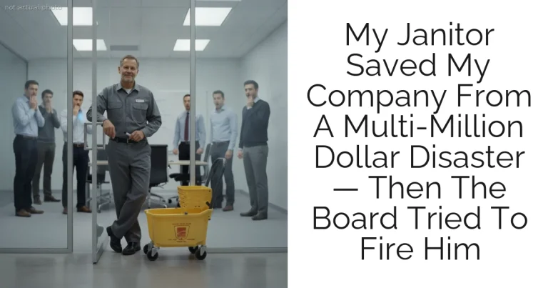 My Janitor Saved My Company From A Multi-Million Dollar Disaster — Then The Board Tried To Fire Him