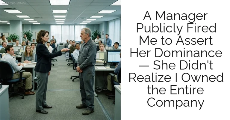 A Manager Publicly Fired Me to Assert Her Dominance — She Didn't Realize I Owned the Entire Company