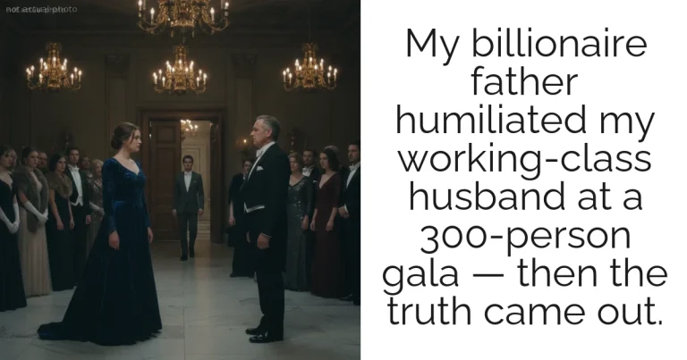My billionaire father humiliated my working-class husband at a 300-person gala — then the truth came out.