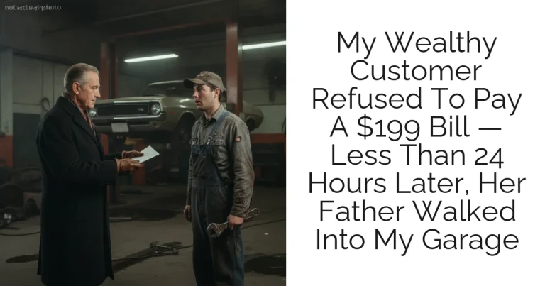 My Wealthy Customer Refused To Pay A $199 Bill — Less Than 24 Hours Later, Her Father Walked Into My Garage