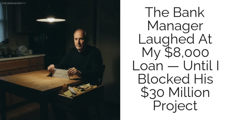 The Bank Manager Laughed At My $8,000 Loan — Until I Blocked His $30 Million Project