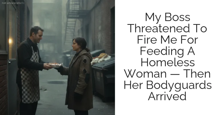 My Boss Threatened To Fire Me For Feeding A Homeless Woman — Then Her Bodyguards Arrived