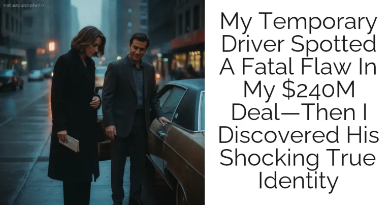 My Temporary Driver Spotted A Fatal Flaw In My $240M Deal—Then I Discovered His Shocking True Identity