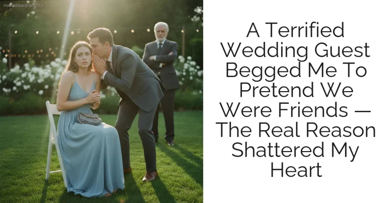 A Terrified Wedding Guest Begged Me To Pretend We Were Friends — The Real Reason Shattered My Heart