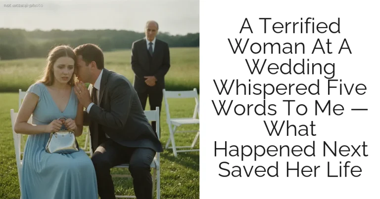 A Terrified Woman At A Wedding Whispered Five Words To Me — What Happened Next Saved Her Life