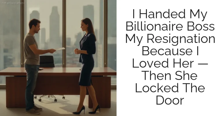 I Handed My Billionaire Boss My Resignation Because I Loved Her — Then She Locked The Door