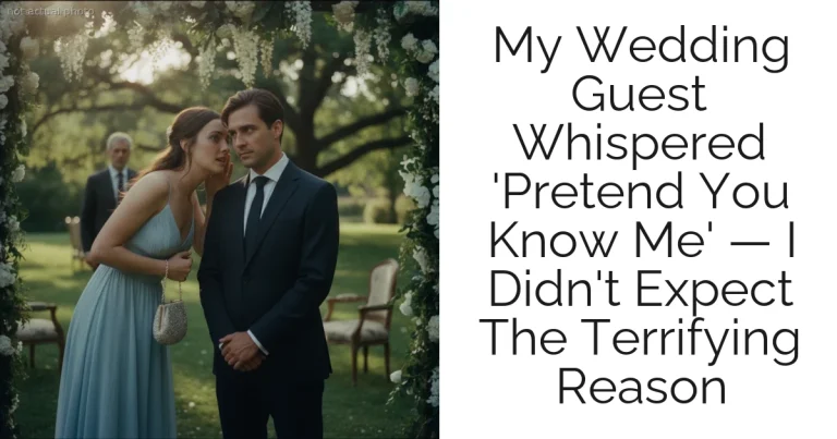 My Wedding Guest Whispered 'Pretend You Know Me' — I Didn't Expect The Terrifying Reason