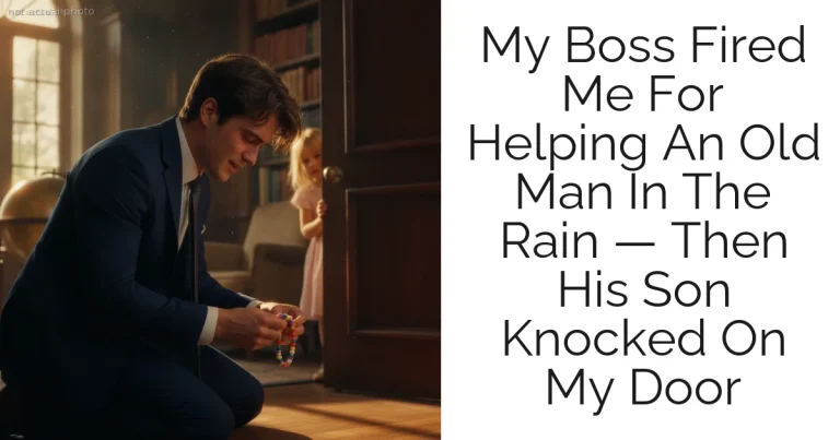 My Boss Fired Me For Helping An Old Man In The Rain — Then His Son Knocked On My Door
