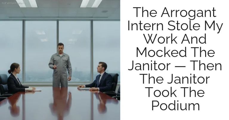 The Arrogant Intern Stole My Work And Mocked The Janitor — Then The Janitor Took The Podium