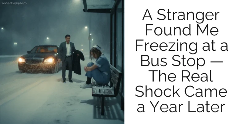 A Stranger Found Me Freezing at a Bus Stop — The Real Shock Came a Year Later