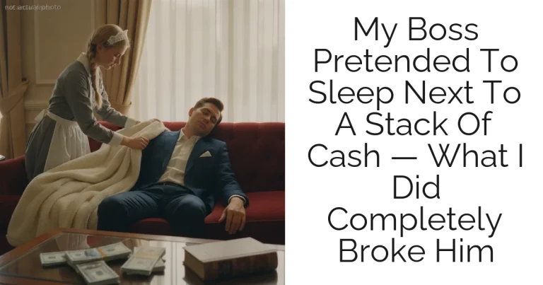 My Boss Pretended To Sleep Next To A Stack Of Cash — What I Did Completely Broke Him