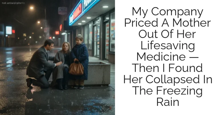 My Company Priced A Mother Out Of Her Lifesaving Medicine — Then I Found Her Collapsed In The Freezing Rain