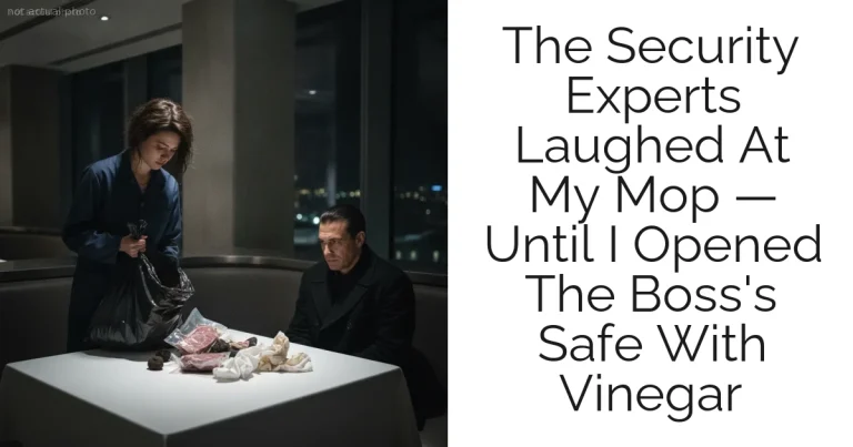 The Security Experts Laughed At My Mop — Until I Opened The Boss's Safe With Vinegar