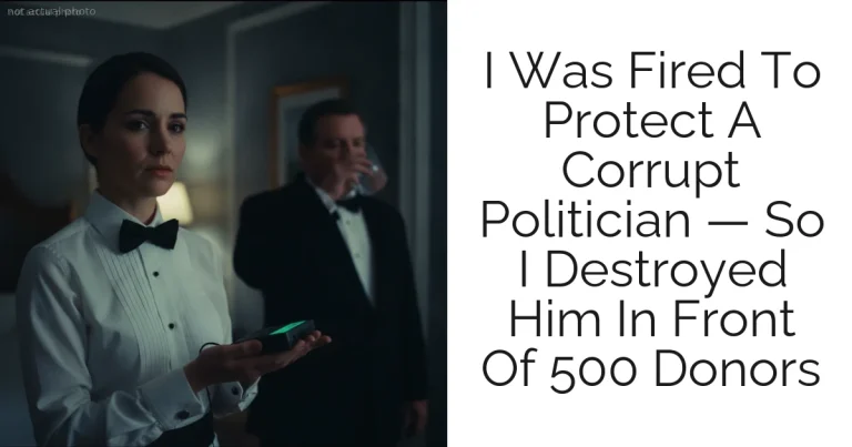 I Was Fired To Protect A Corrupt Politician — So I Destroyed Him In Front Of 500 Donors
